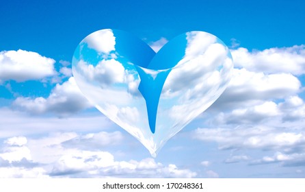 Heart Background Sky Clouds Abstraction Stock Photo 170248361 ...