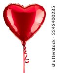 Heart Balloon. Red helium balloon.  Glossy, shiny with reflection foil balloon. Red color. Good for anniversary wedding, celebration birthday. Happy St. Valentine