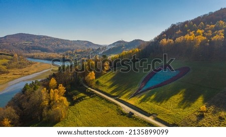 the heart of the Bieszczady Mountains on the San River - the autumn mountain landscape of the Polish Bieszczady Mountains