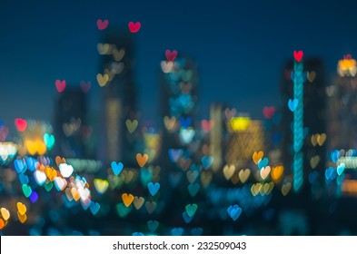 Heart Bokeh Background, Love Concept