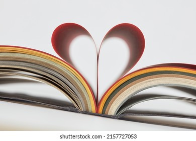 Heart Book Page. Shallow Depth Of Field