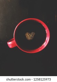 Heart Bubbles In Red Coffee Mug