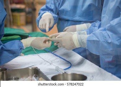 Heart disease ,doctor operating patient by percutaneous tranluminal coronary angioplasty method