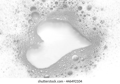 Heart of foam and bubbles in water