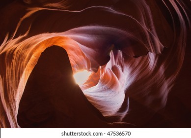 Heart Formation In Antelope Canyon, Near Grand Canyon And Lake Powell, Arizona, Looking Straight Up.