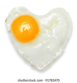 Heart Fried Egg Isolated