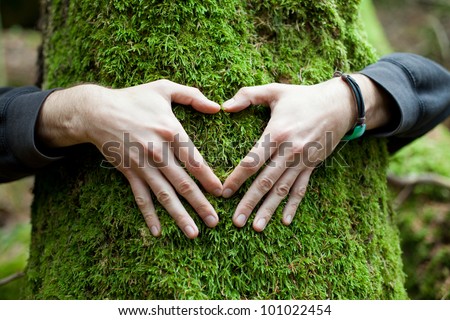 Similar – Image, Stock Photo tree hugger Nature