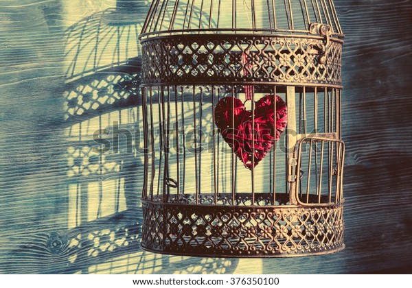 鳥かごの中の心 ビンテージ背景 恋愛 恋愛のコンセプト の写真素材 今すぐ編集