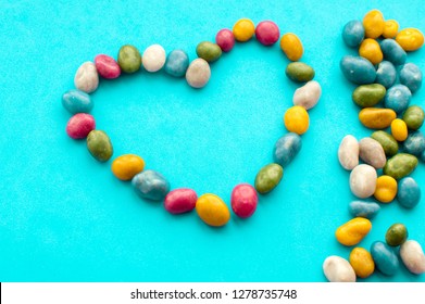 heart lined with colored elements