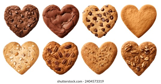 Heart Love shape cookie cookies biscuit on white background cutout file. Many assorted different design. Mockup template for artwork design	
 - Powered by Shutterstock