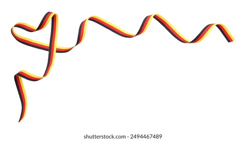 Heart made with ribbon in colors of German flag isolated on white, top view - Powered by Shutterstock