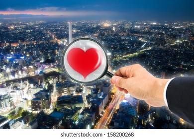 Heart In Magnifying Glass