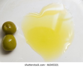 heart with olive oil