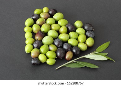 Heart of olives and olive branch 2