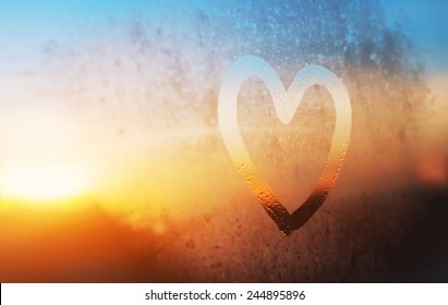 heart on the glass - Shutterstock ID 244895896