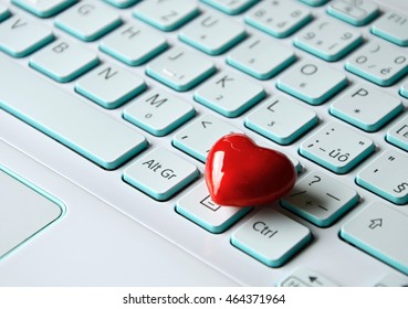 heart on laptop