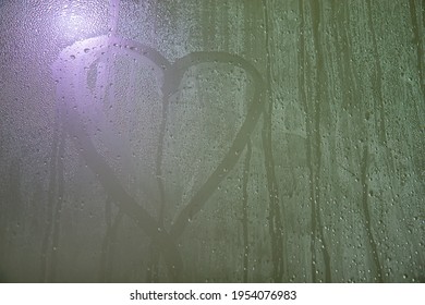 Heart On The Wet Steambath Glass