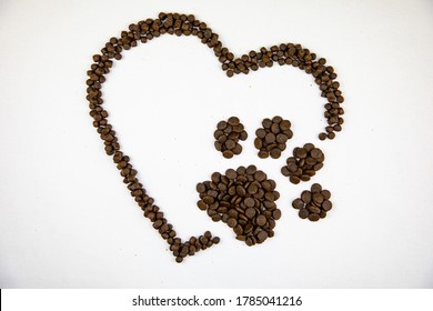 A Heart And Paw Print Shaped Dog Food