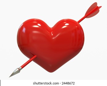 Heart Pierced By Cupid Arrow
