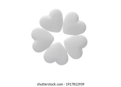 Heart Pills On White Background