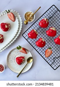 Heart Praline Cake On The Table