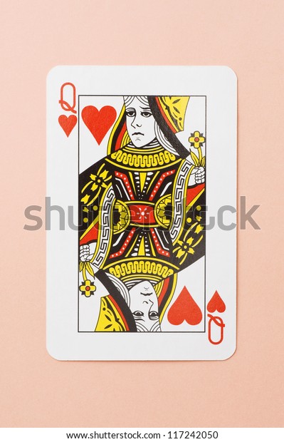 heart queen of\
playing card on white\
background