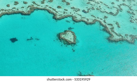 Heart Reef in the Great Barrier Reef, Queensland in Australia