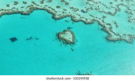 Heart Reef in the Great Barrier Reef, Queensland in Australia