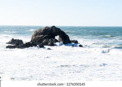 Heart In The Rock - San Francisco. Summer , Cloud , Rock , Sea, Plant.