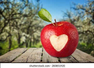 Heart Shape, Apple, Love.