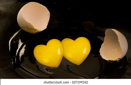 Heart Shape Double Egg Yolk.