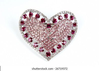 Heart Shape Fake Jewel Isolated At White Background