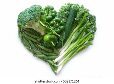 Heart Shape Green Vegetables 