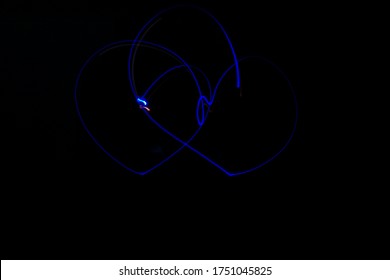 Heart Shape Of Light Trail.