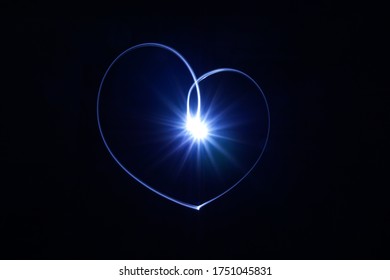 Heart Shape Of Light Trail.