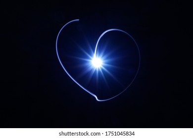 Heart Shape Of Light Trail.