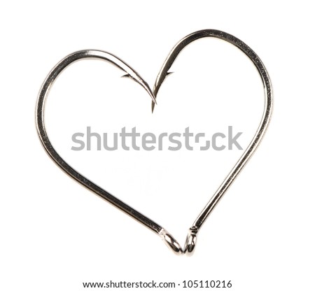 Heart Shape Made of Two Fish Hooks