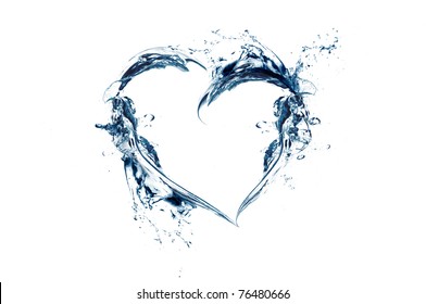 Heart Shape Made Of Water Splash