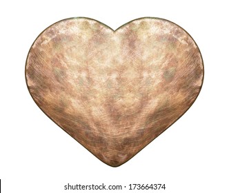 Heart Shape Metal Plate, Isolated