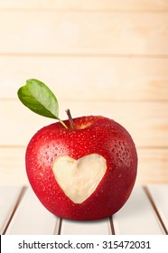 Heart Shape On Apple.