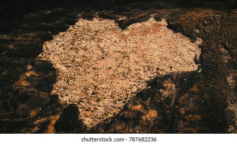 Heart shape on the ground with stone, valentine concept