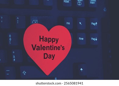 Heart shape on the keyboard of a computer saying 