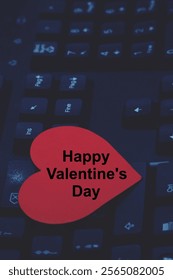 Heart shape on the keyboard of a computer saying 