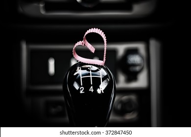 Heart Shape On Manual Gearbox In The Car