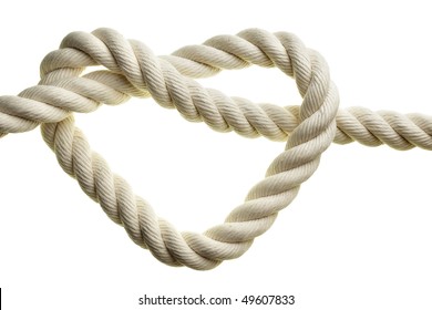 Heart shape rope isolated over white background