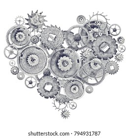 Heart Shape Symbol Old Brass Gears Stock Photo 794931787 | Shutterstock