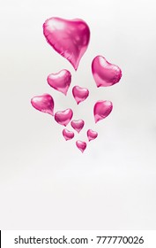 Heart Shaped Balloon Floating Away. Minimal Love Concept.