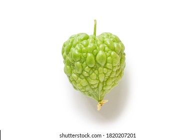 Heart Shaped Bitter Gourd Fruit (Valentine Gourd) Isolated On The White Background