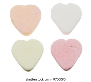 Heart Shaped Candy Sweets Isolated On A White Background