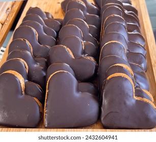 Heart shaped chocolate honey cookies   - Powered by Shutterstock